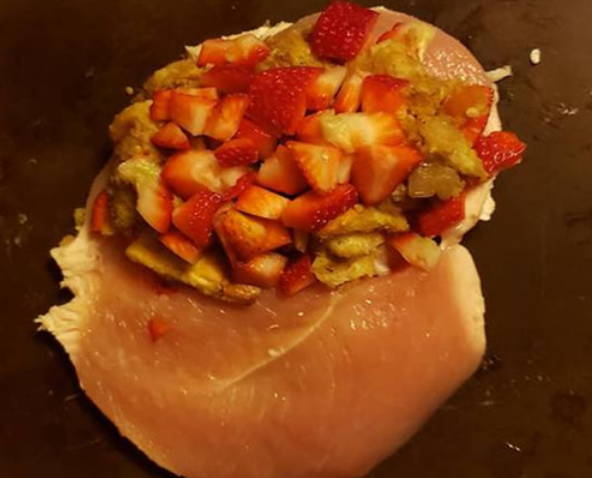 Strawberry Walnut Stuffed Chicken Breast